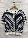 Size Medium Ladies Navy Print Loft Blouse