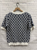 Size Medium Ladies Navy Print Loft Blouse