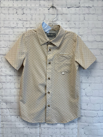 Size 7-8 Boy's Tan Print Eddie Bauer Shirt