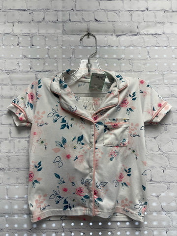 Size 4T Girl's White Floral Tahari PJ Set