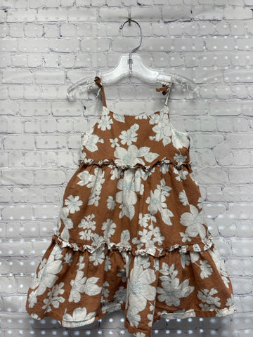 Size 3t Girl's Brown Floral Oshkosh Tank Dress