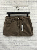 Size X-Small Ladies Brown Denim Garage Skirt