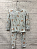 Size 2T Boy's Blue Print Little Ones Shop PJ Set