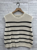Size Medium Ladies Cream Stripe Blouse