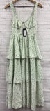 Size Medium Ladies Light Green Floral Tank Dress