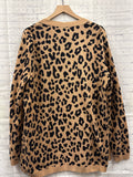 Size XL Ladies Brown Animal Print Kim Rogers Cardigan