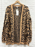 Size XL Ladies Brown Animal Print Kim Rogers Cardigan