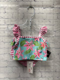 Size 2T Girl's Pink Stripe Pete +  Lucy Swimsuit