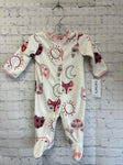Size 3 Months Girl's White Print Carters Sleeper