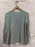Size L/XL Ladies Green Stripe Zenana Top
