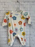Size 0-3 Months Girl's White Floral Cat & Jack Jumpsuit