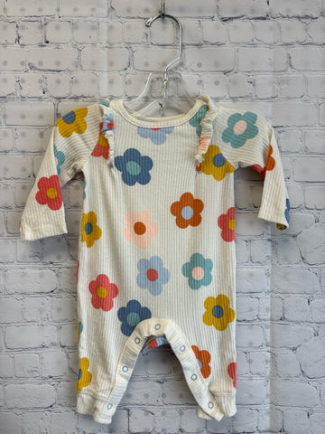 Size 0-3 Months Girl's White Floral Cat & Jack Jumpsuit