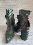 Size 7 Ladies Green snake Bootie