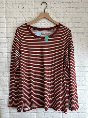 Size Large Ladies Brown Stripe Maurices Top