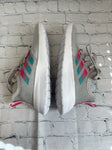 Size 4 Girl's Gray Adidas Tennis Shoe