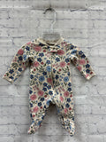 Size Premie Girl's Cream Floral Carters Sleeper