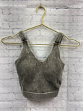 Size L/XL Ladies Brown Ribbed Zenana Tank Top