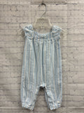 Size 6-9 Months Girl's Light Blue Stripe For all mankind Jumpsuit