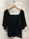 Size 2X Ladies Black Velour Blouse