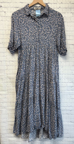 Size Medium Ladies Blue Floral Dress
