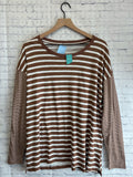 Size Large Ladies Brown Stripe Maurices Top