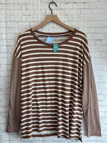 Size Large Ladies Brown Stripe Maurices Top