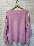 Size Medium Ladies Pink Print Sweater