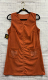 Size Small Ladies Orange Embroidered Tank Dress