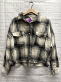 Size XL Ladies Cream Plaid Blouse