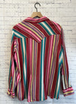 Size Large Ladies Red Stripe Wrangler Blouse
