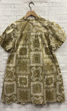 Size Small Ladies Green Print Dress