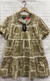 Size Large Ladies Green Print Dress
