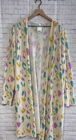 Size Large Ladies Cream Animal Print Blouse
