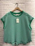 Size Large Ladies Green Checked New In Top
