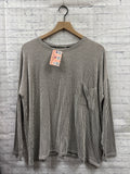 Size L/XL Ladies Brown Stripe Zenana Top