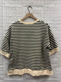Size Large Ladies Cream Stripe New In Top
