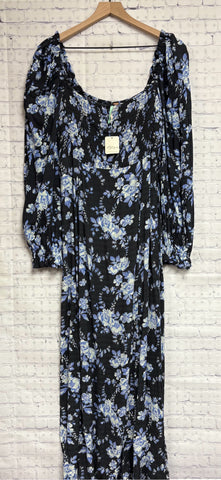 Size Large Ladies Black Floral free people Dress