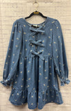 Size Small Ladies Denim Print New In Dress