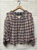 Size Small Ladies Pink Plaid free people Blouse