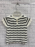 Size 3t Girl's Cream Stripe Short Set