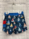 Size 12-18 Months Boy's Navy Print Mudpie Swim Shorts