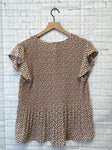 Size Medium Ladies Pink Print Blouse