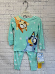Size 2T Unisex Blue Print PJ Set