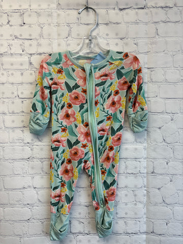 Size New born Girl's Blue Floral Little Ones Shop Sleeper