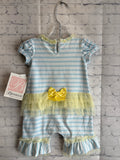 Size 3-6 months Girl's Blue Stripe Bonnie jean Romper