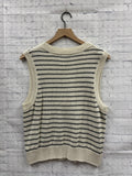 Size Medium Ladies Cream Stripe Gap Tank Blouse