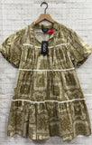 Size Small Ladies Green Print Dress