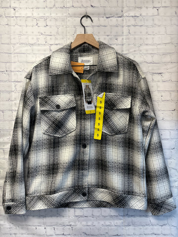 Size Small Ladies White Plaid Jacket