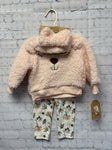 Size 3-6 months Girl's Pink FUR Chick Pea Pantset