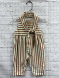 Size 3-6 months Girl's Cream Stripe Jumpsuit